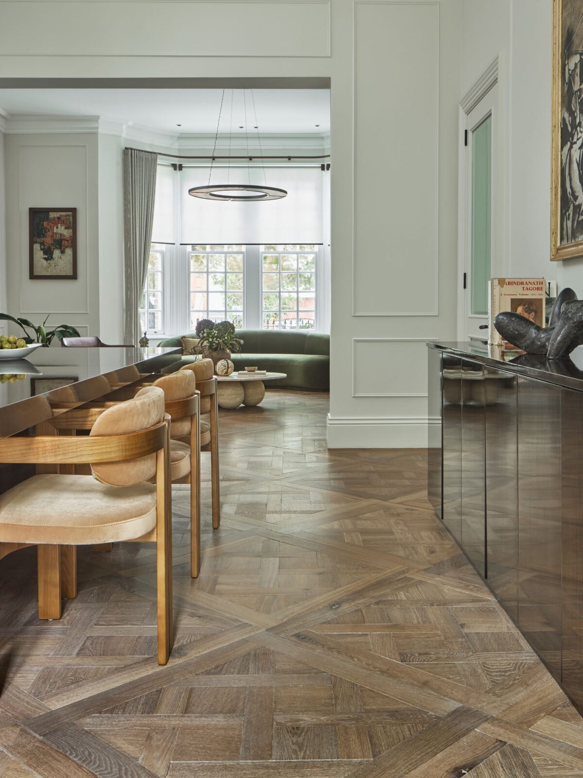 Versailles panel parquet Landmark Tredegar in modern diningroom