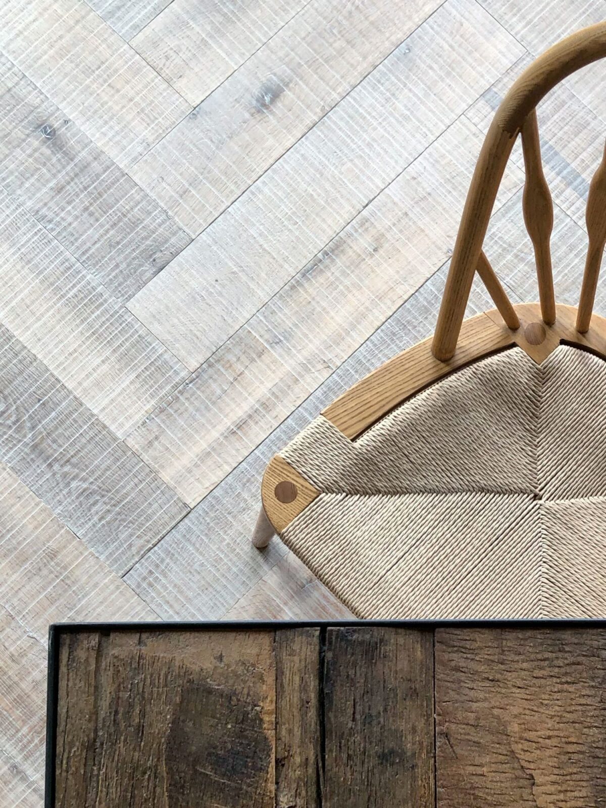 Tate bute heavy sawmarks herringbone top down portrait