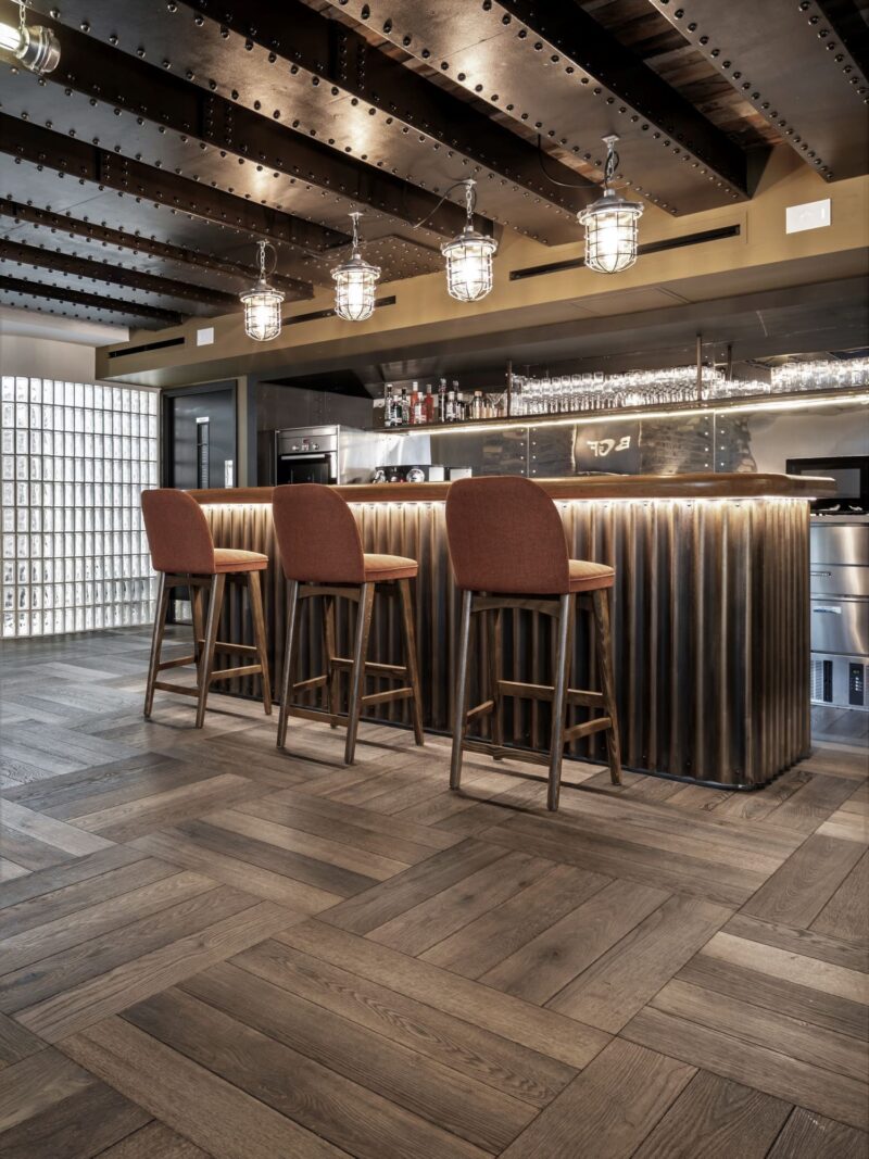 Magma stromboli floor in bgf workspace with bar